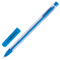 Ручка шариковая масляная ЮНЛАНДИЯ 'STAR', СИНЯЯ, корпус прозрачный, 0,7 мм, линия письма 0,35 мм, 14