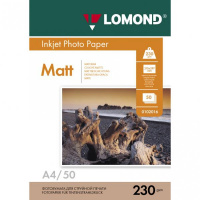 Фотобумага для струйных принтеров Lomond А4, 50 листов, 230г/м2, матовая, односторонняя, 0102016