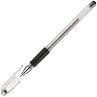 Ручка гелевая Crown HJR-500R черная, 0.5мм, резиновый манжет