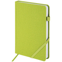 Ежедневник недатированный А5 (138x213 мм) BRAUBERG 'Finest', 136 л., кожзам, резинка, зеленый, 11186