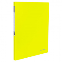 Скоросшиватель пластиковый Brauberg Neon желтый, А4, c внутренним карманом