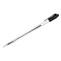 Шариковая ручка Стамм VeGa черная, 0.7мм, прозрачный корпус
