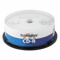 Диск CD-R Sonnen 700Mb, 52x, Cake Box, 25шт/уп