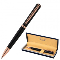 Ручка подарочная шариковая GALANT 'PUNCTUM BLACK', корпус черный, детали розовое золото, узел 0,7 мм