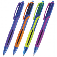 Шариковая ручка автоматическая Brauberg Phantom color синяя, 0.7мм, корпус ассорти