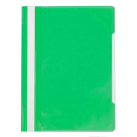 Скоросшиватель пластиковый Бюрократ с карманом на лицевой стороне зеленый, А4, PS-K20GRN