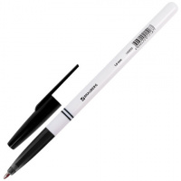 Ручка шариковая Brauberg Офисная черная, 0.5мм, белый корпус