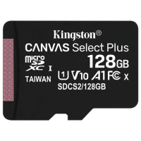 Карта памяти microSDXC 128GB KINGSTON Canvas Select Plus UHS-I U1, 100 Мб/с (class 10), SDCS2/128GBS