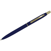 Ручка шариковая Luxor 'Sterling' синяя, 1,0мм, корпус синий/золото, кнопочный механизм