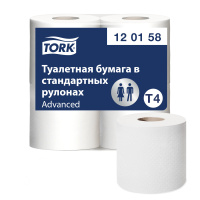Туалетная бумага Tork Advanced T4, 120158, 2 слоя, белая, 4 рулона