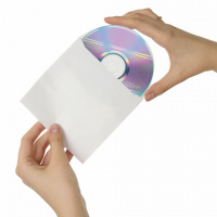 Конверт для CD Brauberg белый, 125х125мм, 80г/м2, 25 шт, декстрин, с окном