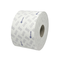 Туалетная бумага Merida Top Print 2 слоя, 80м, белая, синий рисунок, 16шт/уп, TB1405