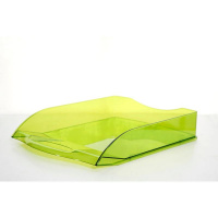 Лоток горизонтальный для бумаг Attache Яркий Офис 340х250х60 мм, зеленый тонированный
