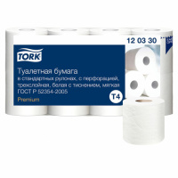 Туалетная бумага Tork Premium белая, 3 слоя, T4, 15м, 8 рулонов