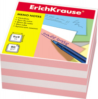 Блок для записей непроклеенный Erich Krause персиковый с белым, 90х90х50мм, 6600