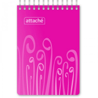 Блокнот Attache Fantasy розовый, А6, 80 листов, в клетку, на спирали, пластик