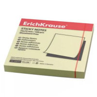 Блок для записей с клейким краем Erich Krause желтый, пастель, 75х75мм, 100 листов, 59044