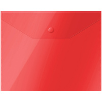 Пластиковая папка на кнопке Officespace красная полупрозрачная, А5